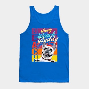 Sandy Beach Buddy (pug dog) Tank Top